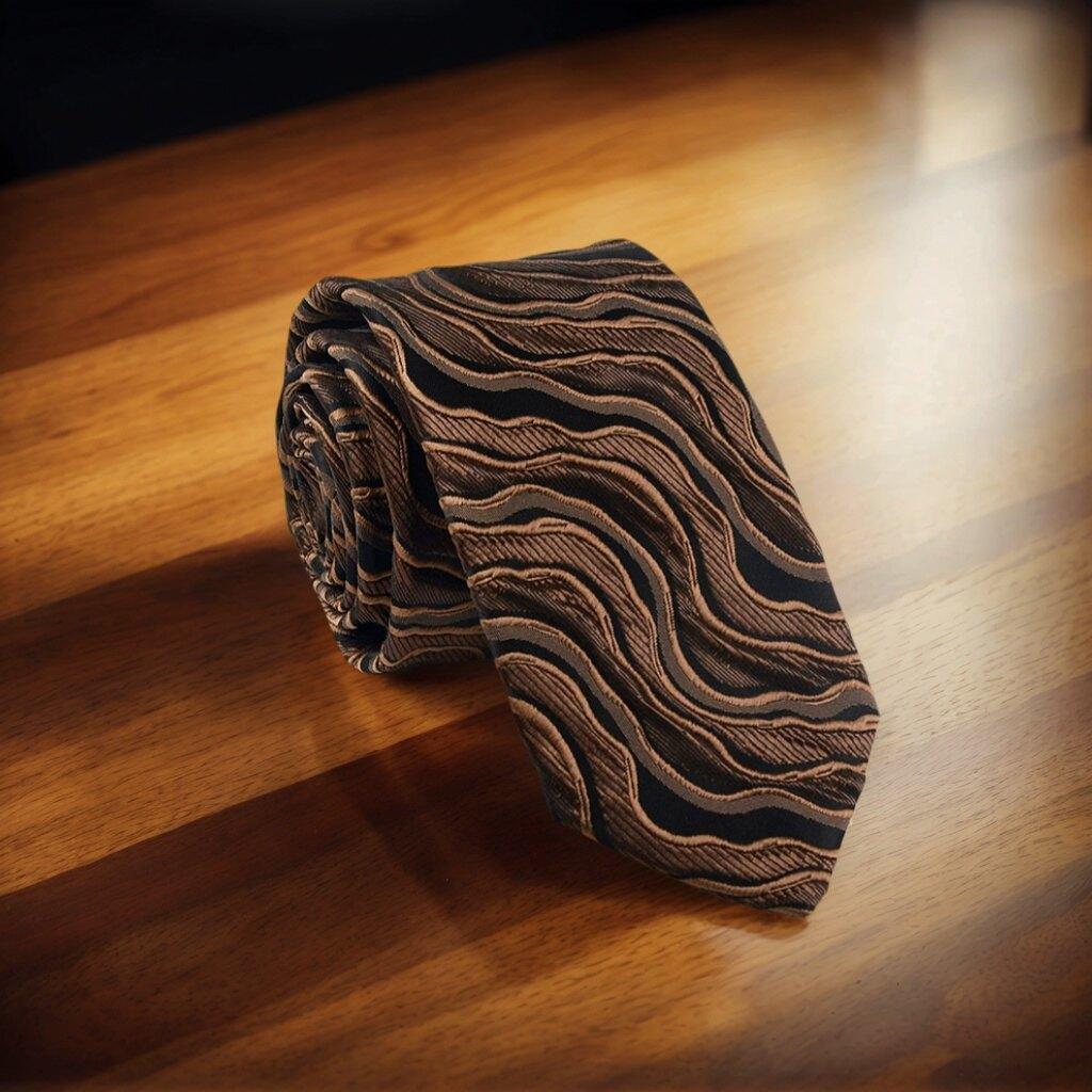 Fashion White 3D Wavy Striped Tie Jacquard Weave Slim 6CM Width Necktie Designer Mens and Women Ties