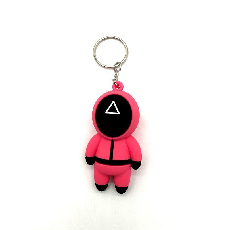 Stylish Squid Game Keychain Red Guard Staff Worker Figure Pendant For Fans