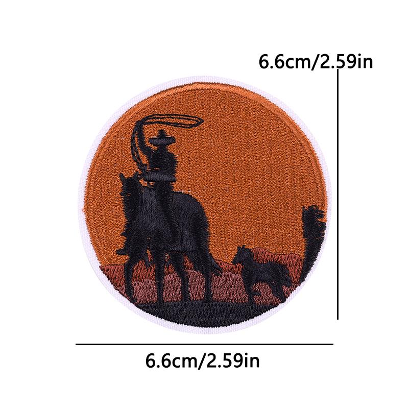 West Cowboys Iron On Patches For Clothing thermoadhesive Patches For Clothes Mushroom Embroidery Patches For Hat/Jeans DIY Badge