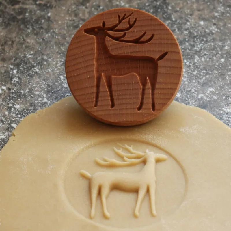 Holz Ausstechform Ausstecher Kekse Stempel Niedlicher Tannenzapfen Blume 3D Kuchen Prägeform Lebkuchen Gebäck- und Backzubehör