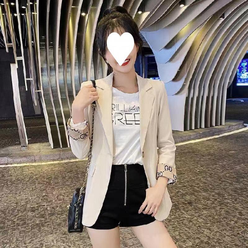 

Thin Small Blazer Women s Short Spring, Summer and Autumn Street Casual Three-quarter Sleeve Suit Sun Protection Top 3XL