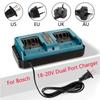 Battery Charger For Bosch Replacement Charger Station Suitable for Bosch 18V BAT609 BAT609G Lithium-Ion Battery 2-Port Charging