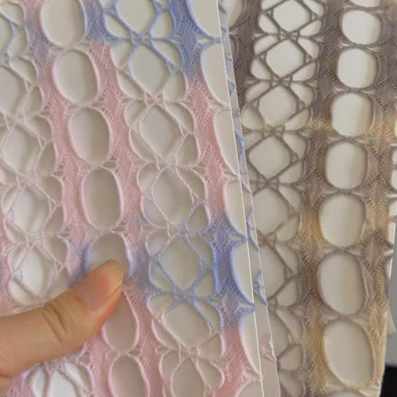 JK Y2K Fishnet Pantyhose Girls Sexy Hollow Out Summer Thigh High Stockings Women Fashion Design Tie-dyed Nylon Mesh Tights