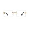 2 Pack Men's Metal Rimless Yuppie Casual Fashion Glasses With Flat Lens, Ideal Choice For Gifts