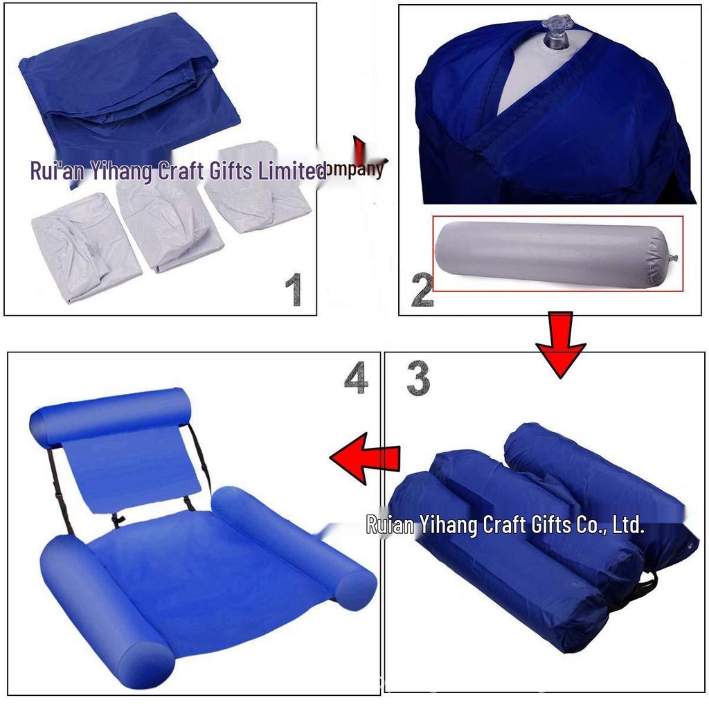 Foldable Inflatable Water Recliner with Mesh Hammock and Dual-Use Backrest