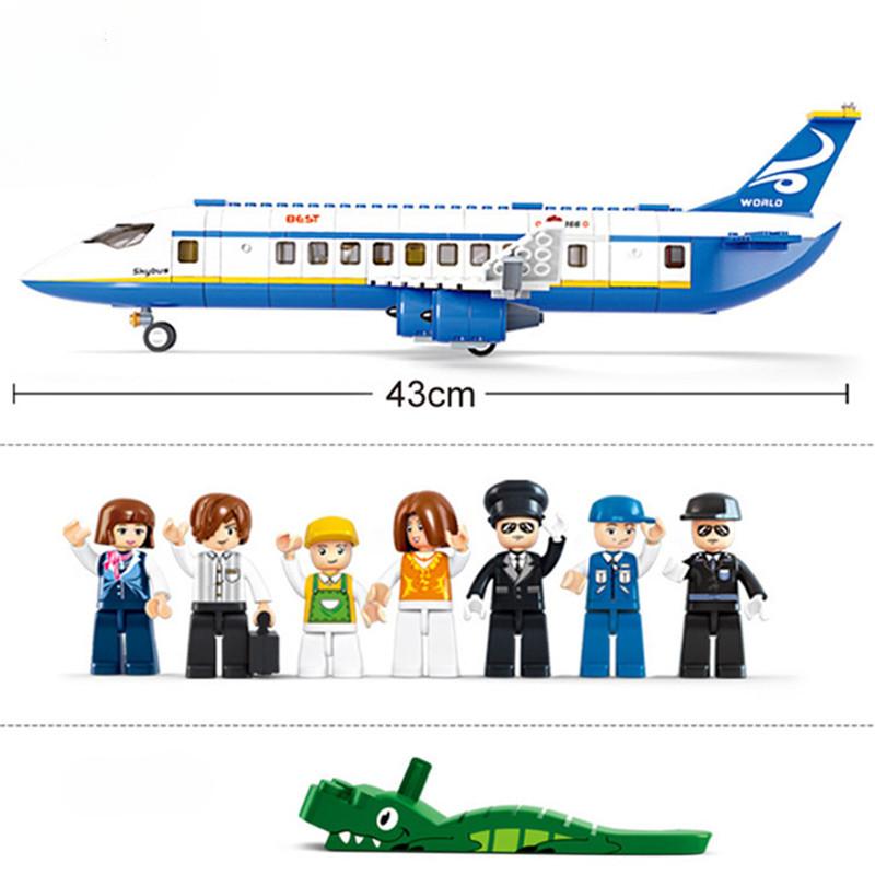 DIY Kreatives Flugzeug Luftfahrt Flughafen Modernes Flugzeug Bus Frachtflugzeug Flugzeug Baustein Spielzeug Lernspielzeug für Kinder