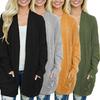 Cozy Women Cardigan Sleeve Loose Knitted Sweater Outwear With Fashion Pockets