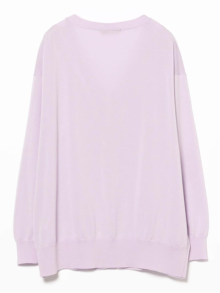 B:MING LIFE STORE by BEAMS Women's L/S Knit Sheer Oversized Cardigan, Lavender, One Size