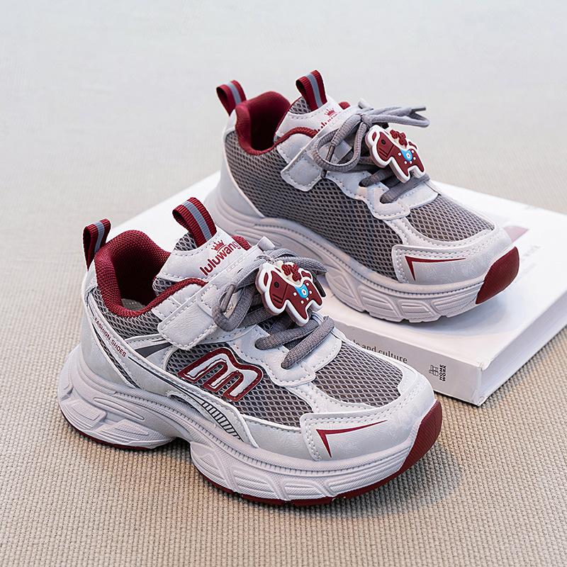 

Children s Sneakers2026Spring new model boys soft-soled dad shoes, lightweight and breathable casual running shoes for little girls 32-37One Hand6Double вина червоного кольору