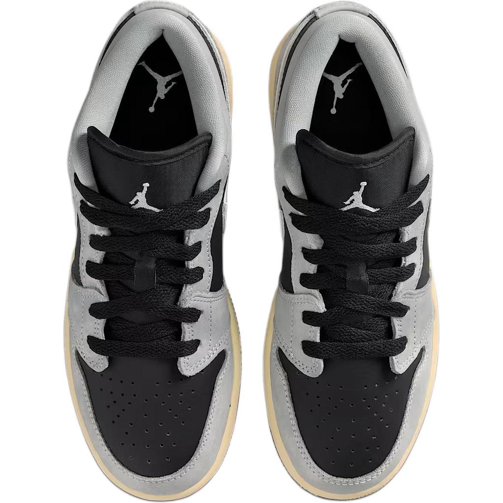 Jordan Air  1 Low SE Bequeme Vielseitige Low-Top Kinder-Sneaker Unisex-Sneaker Schwarz Grau HQ2021-012