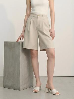 Women's A-Line High-Waisted Slimming Mid-Length Shorts for Spring Summer - Tailored Fit for Pear Shapes and Petite Sizes
