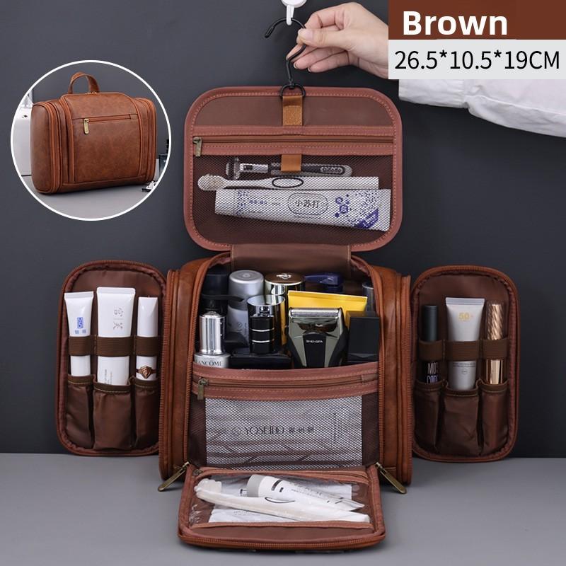 Mens Business Toiletry Bag With Waterproof Pu Material For Travel And Daily Use