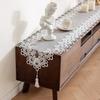 Luxury Floral Lace Table Runner European Elegant Embroidered Tablecloth for Dining, Coffee & TV Stands Christmas Home Decor