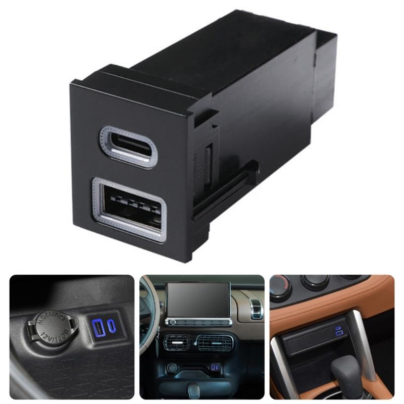 Universal Car Phone Chargers For Vehicle With USB Type C Ports 36W Output Quick Charge Function Charging Adapter