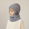 Children's Cap Winter Velvet Scarf Suit Knitted Wool Cap Boys Warm Ear Protection Cap Skullies Beanies Sleeve Cap