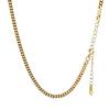 [LUXSTAR] Curb Chain Necklace, Sterling Silver 925, Gold Plated, Men's & Women's, with Adjustable Clasp (Gold, 45cm + 5cm)