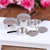 Set Of 4 Dollhouse Mini Silver Pans