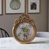 Antique Ornate Photo Frame with Florals Relief Retro Picture Frame Wall and Tabletop Display for Home Decors Art Gallery