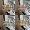 Stylish Large Capacity Plaid Canvas Handbag 2023 Trendy Urban Simple Shoulder Bag For Women