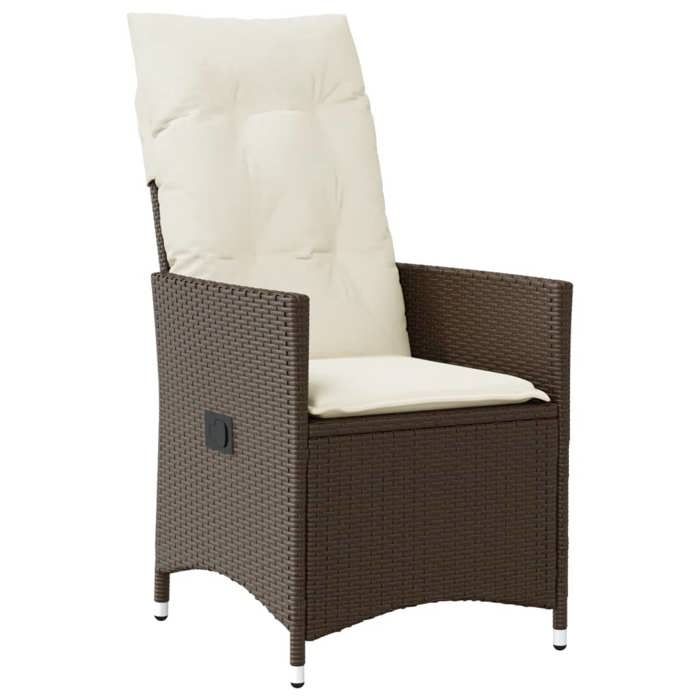 VidaXL Ensemble à manger de jardin 5 pcs et coussins marron poly rotin, ensemble de salle à manger d'extérieur, meuble de 3276769