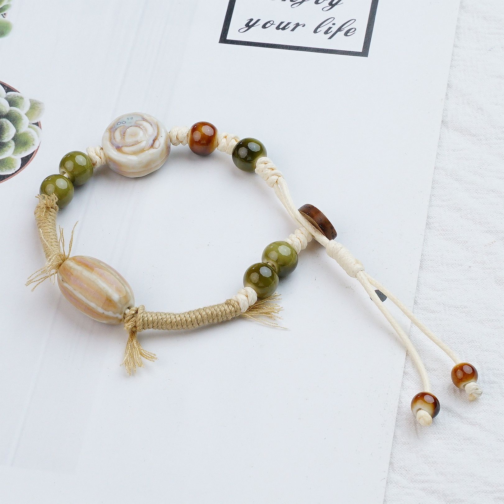 Керамика Тяжелая Промышленность Плетение Звезда Маленький Свежий Сладкий Браслет Пара Студентка Девушка Плетение Рука