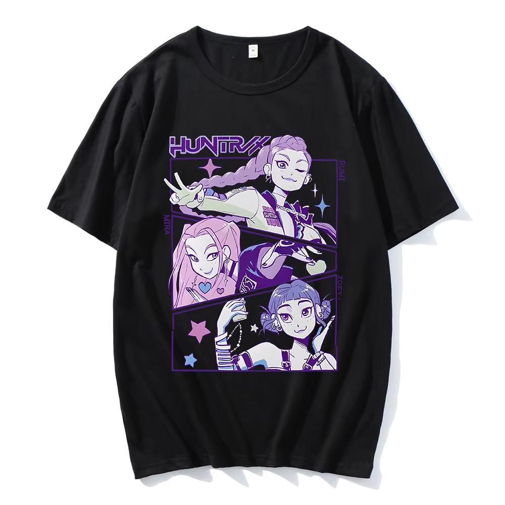 KPop Demon Hunters T-shirt Summer Short Sleeve Male Tshirts O-neck Cotton Fashion 2025 Movie T Shirt Casual Unisex Streetwear