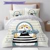 Cat Donut Duo Custom Name Pattern Bedding Quilt Set Quilt Cover Pillowcase Home Birthday Gift(1 * duvet cover + 2 * pillowcase, without core)
