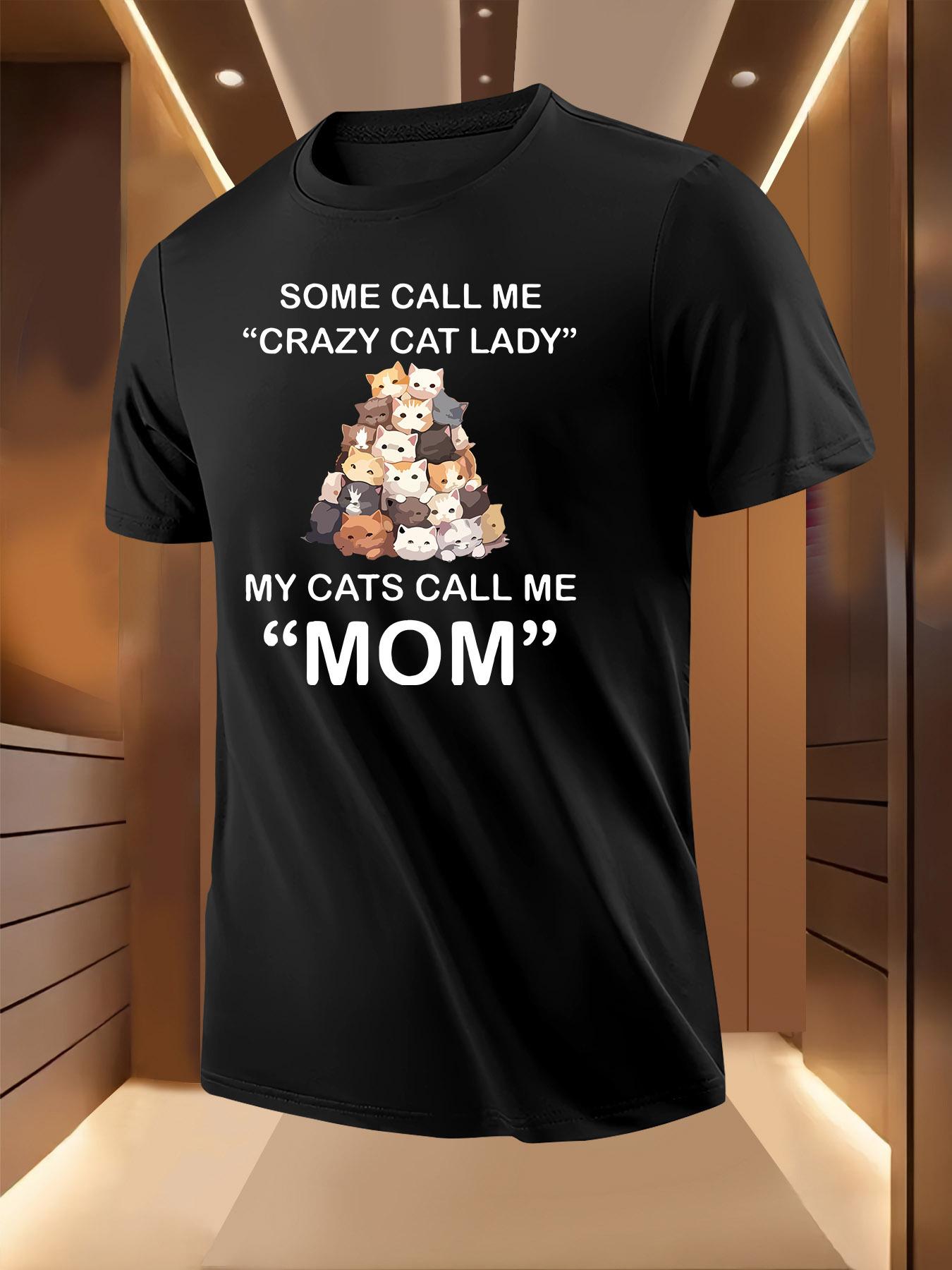 Funny Cat Lover Tshirt - Light Yellow Casual Tee with Ca... XXL