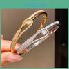 Minimalist Zircon Drop Bangle Bracelet For Women With Gold Plated Copper Jewelry