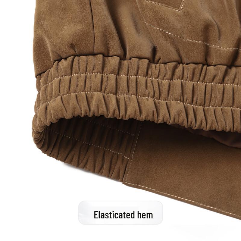 Futing Men's Retro Windproof PU Leather Jacket