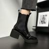 Nipai Thick Heel Short Boots Women's High Heel Chelsea Boots Short Tube 2025 Autumn New Small Height-increasing Platform Boots