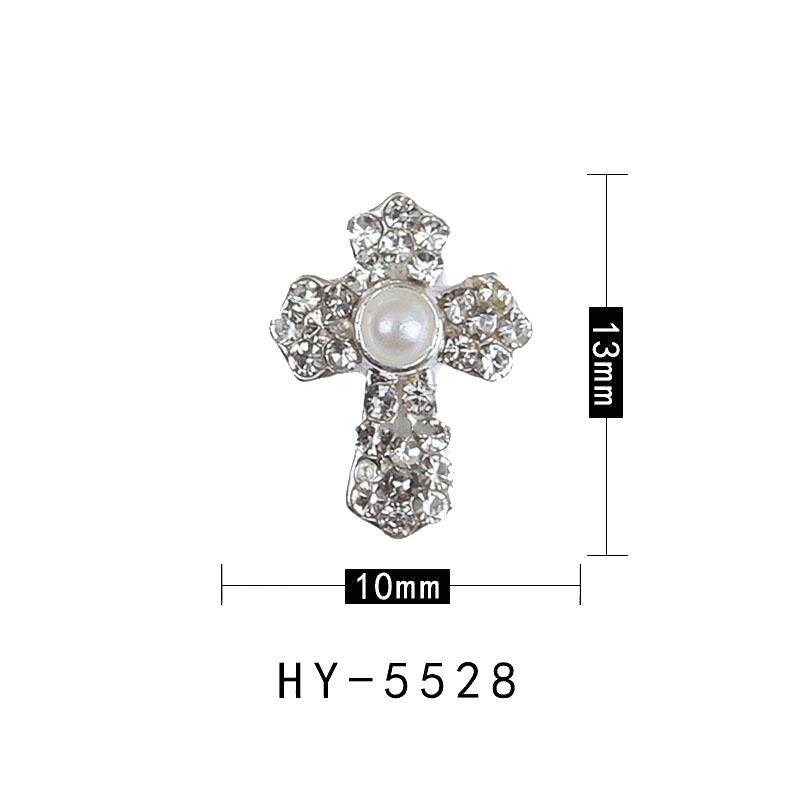 Ny Internetkändis Flash Tre-dimensionell Kors Nageldekoration Cro-hjärta Nageldorn Superflash Legering Nageldekoration