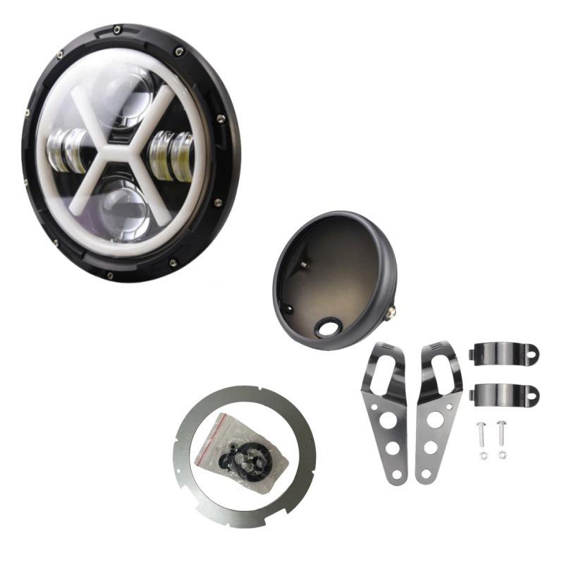 Harley Davidson Wrangler 7-inch LED Front Headlight Set for Motorcycles