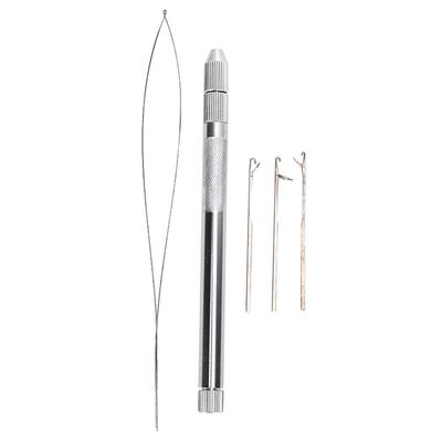 Aluminiowy uchwyt igła do ciągnięcia pętli Micro Beads Looper Threader do przedłużania włosów