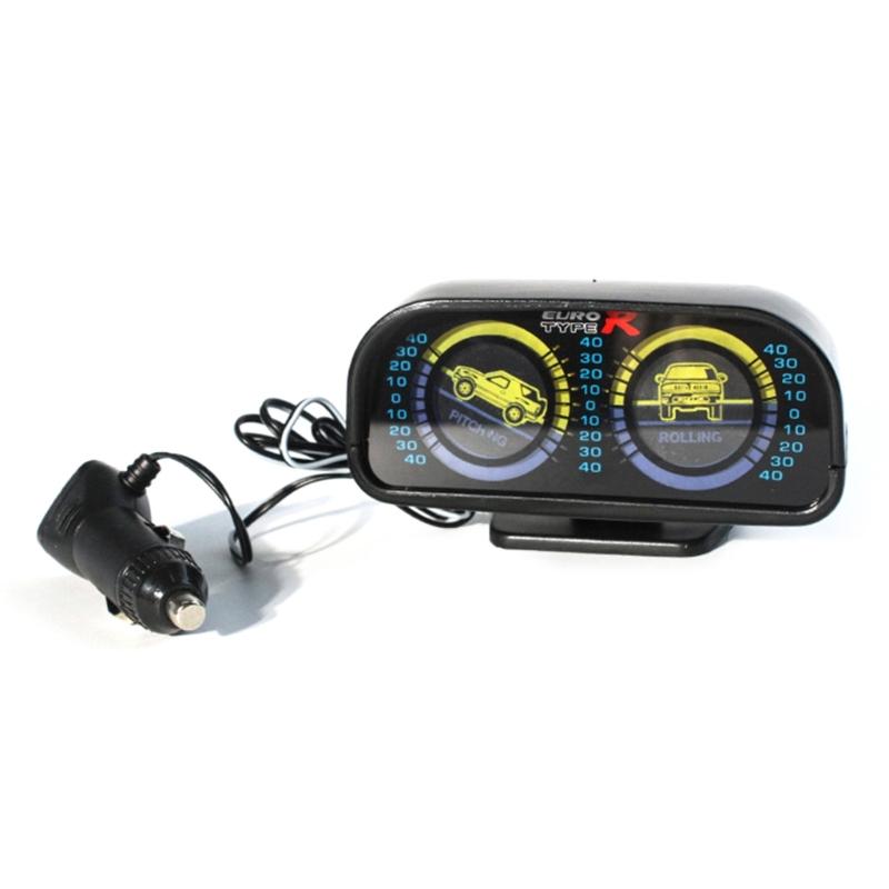 Slope Meter HUD Inclinometer with LED Light Car Digital Display Level Tilt Gauge 12V Car Slope Meter Adjustable Base