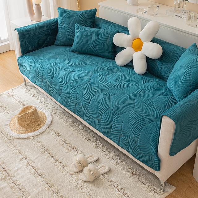Pernă de Sofa Îngroșată Embosată Anti-Alunecare Simpla Moderna Culoare Solidă Piesă Prosop Universal pentru Sofa Pentru Camera de Zi