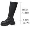 Fashion Sexy Black Thick Bottom Knee High Boots Women 2025 Winter Comfort Platform Thick Heel Elastic Long Riding Boots Plus Size Shoes