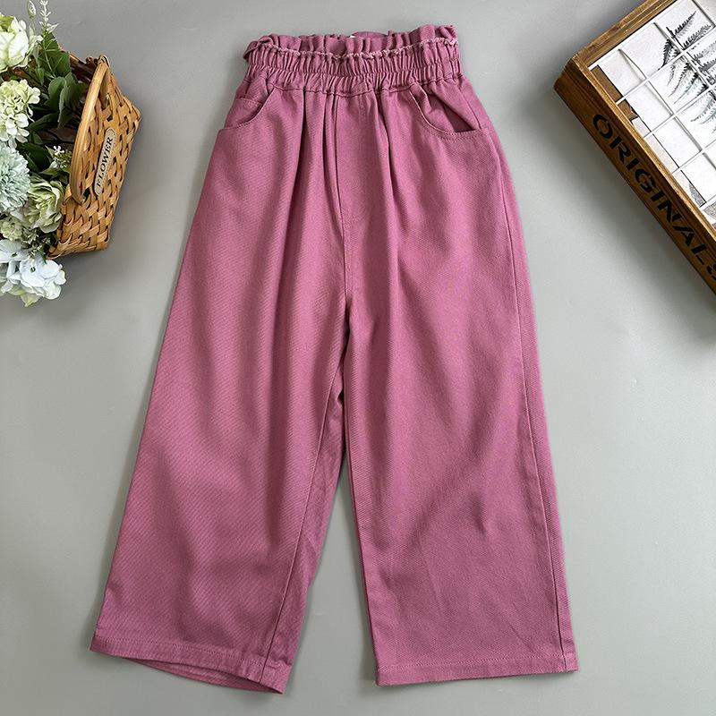 

Petite F Discounted Girls High Waist Loose Straight Leg Casual Pants - Spring 2026. 110 cm розовый
