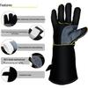 Durable Cowhide Heat-Resistant Welding and BBQ Gloves for Outdoor Use