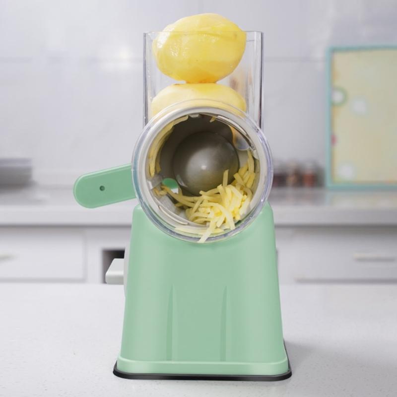 Multifunctional Hand Crank Rotary Vegetable Slicers Grater with Multiple Blade and Handle For Cheese Fruits Shredding