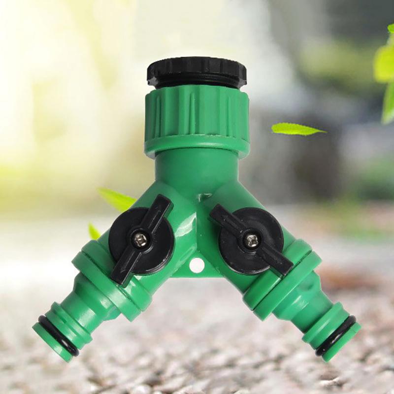 2-Way Garden Tap Water Splitter 3/4" Female Thread Garden Hose Y Type Watering Adjustable Switch Water Controller Valve