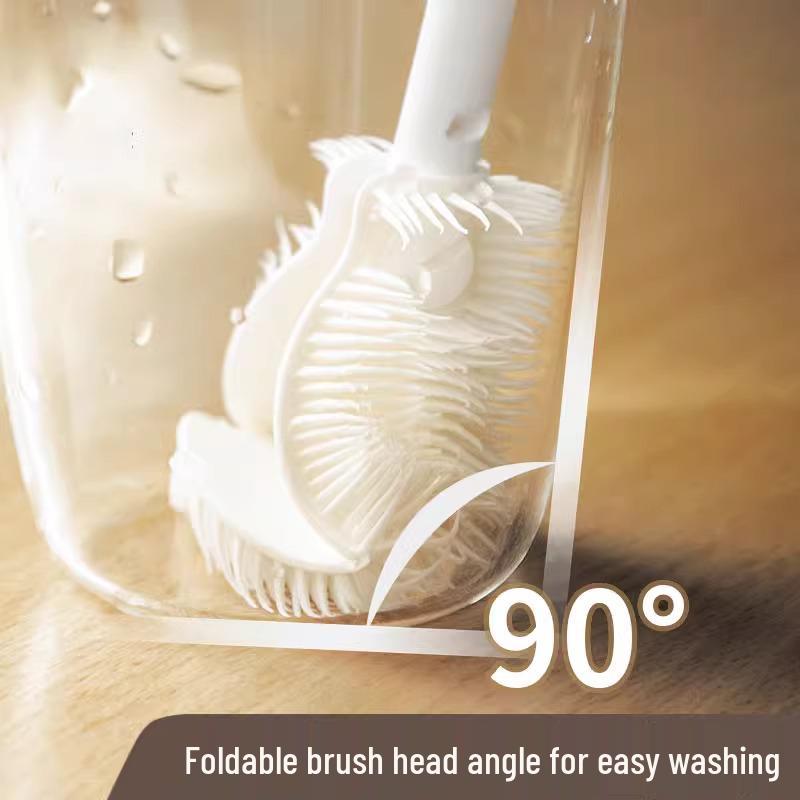 Long Handle Silicone Brush for Cleaning Cups, Baby Bottles, Blenders, and Thermoses Silicone Cup Brush - 1 pc