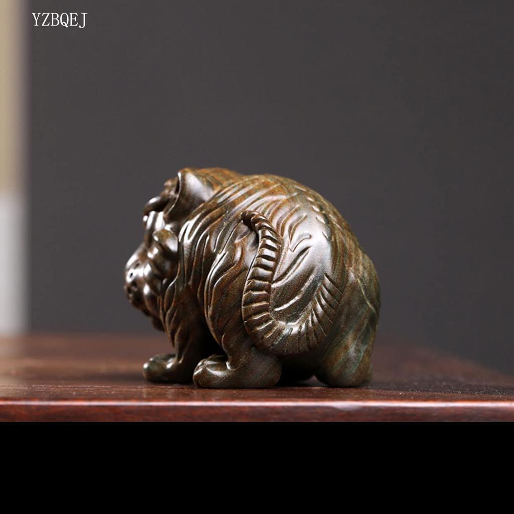 Miniaturní tygr Dřevěný Zodiac Tygr Tygr Lucky Feng Feng Dobré peníze Práce Vylepšit Dřevěnou figurku Figurka, řezba, 7,7cm figurka, Dekorace, Kouzlo,