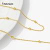 14/18K Gold Plated Brass Beads Chains,Women Necklace Bracelet Cable Link Ball Chain for DIY Jewelry Making Accessories Supplies