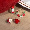 Elegant Apple Stud Earrings Accessory Crafted from High Quality Alloy with Sparkling Zircon for Fashionable Women