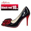 Aphixta Twins Roses Sticky Flowers 10cm Stiletto Heels Pumps Women Shoes Black Red Super High Pointed Toe Plus Big 49 50