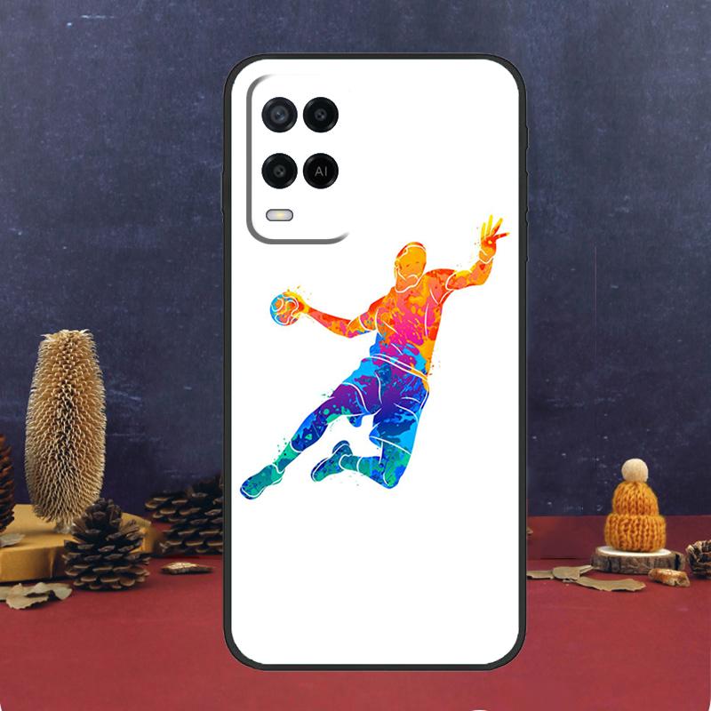 Handball Sport For OPPO A96 A76 A16 A54 A74 A94 A58 A78 A98 A5 A9 A53 A52 A72 A91 A15 A17 A57 A77 A79 Case