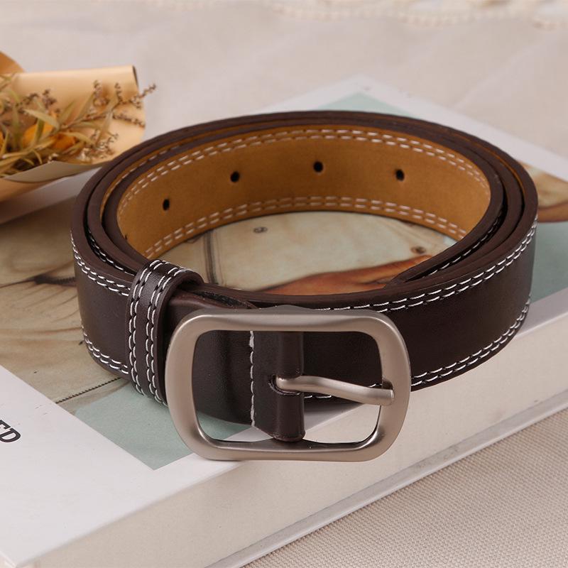 

Женский пояс из ПУ кожи в корейском стиле, пряжка-гвоздик, модный и декоративный для студенток и молодых женщин 105 cm кофейный