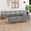 Day and Night - Day and Night Garden Furniture Set 10 Pieces Solid Gray Pine Wood