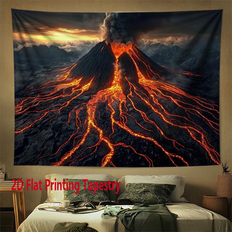 

Узоры из извержения вулкана Цифровая печать Полиэстер Настенный гобелен Подходит для использования в гостиных спальнях офисах барах вечеринках 74x94cm(29x37in)